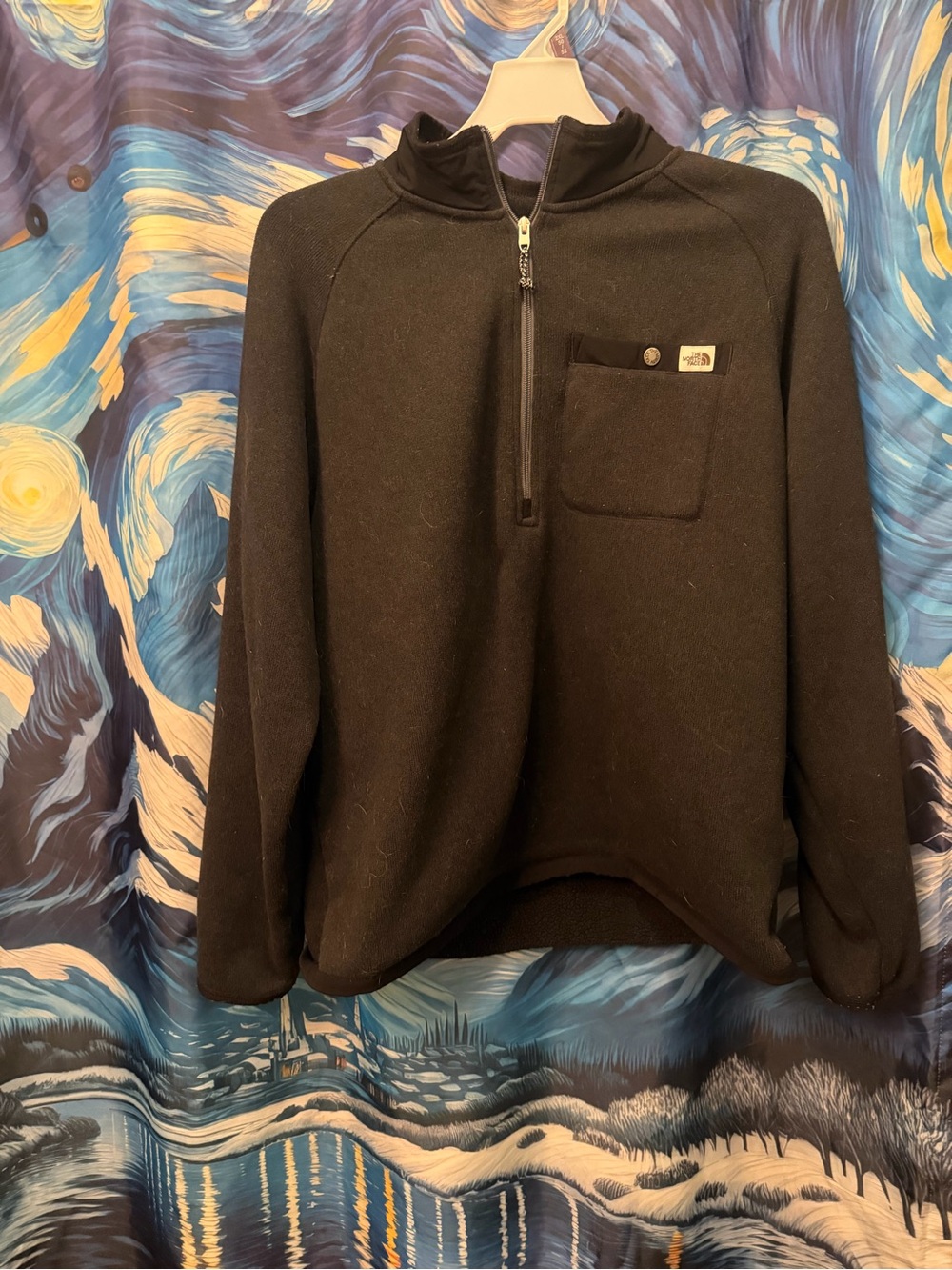 The North Face Men’s Black Zip-Up Chest Pocket Sweater